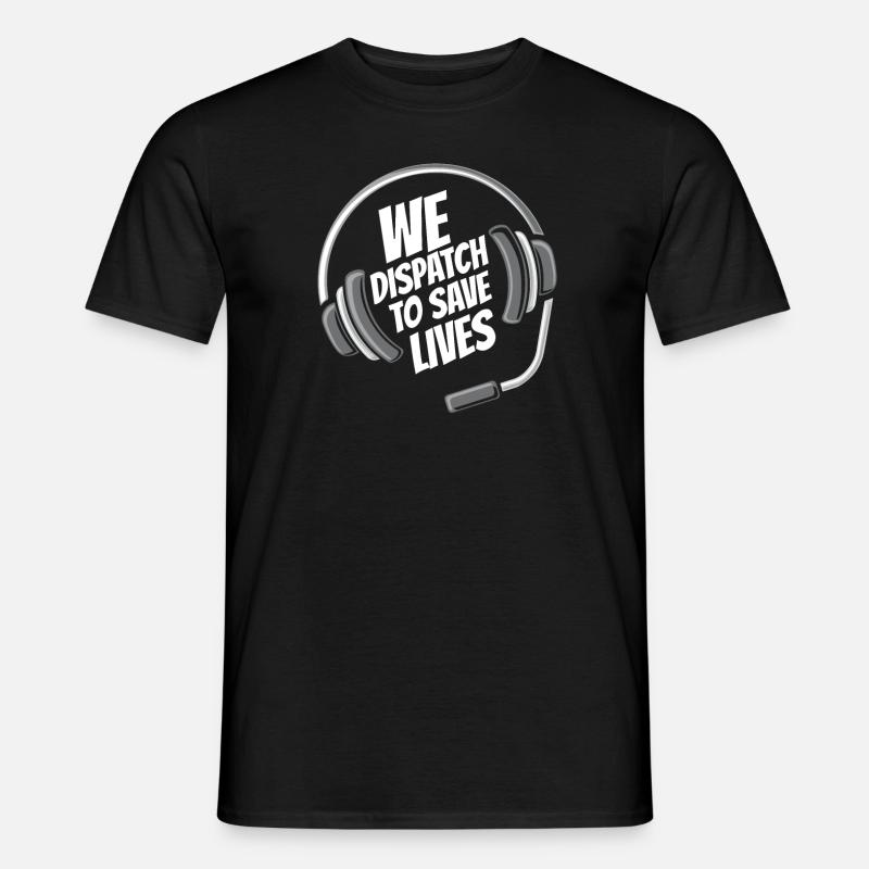 Notruf Leitstelle Einsatzzentrale Speichern - Männer T-Shirt - Schwarz