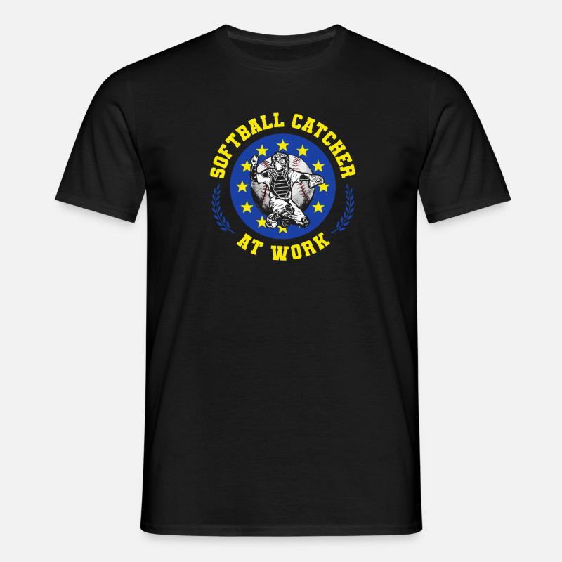 Softball - Männer T-Shirt - Schwarz