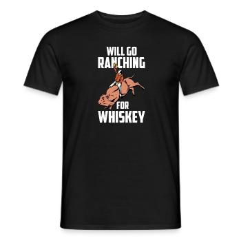 Rodeo Cowboy Whiskey Ranch Cowboy - Männer T-Shirt - Schwarz - Vorne - AI Model Male 178 light (178cm)