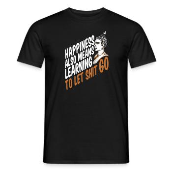 Buddha Buddhist Humor Buddha Lass Den Scheiß Los - Männer T-Shirt - Schwarz - Vorne - AI Model Male 178 light (178cm)