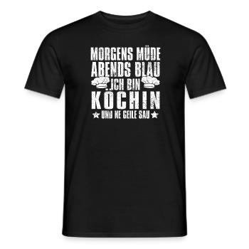 Koch Kochen Morgens Mde Abends Blau - Männer T-Shirt - Schwarz - Vorne - AI Model Male 178 light (178cm)