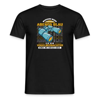 Vogelbeobachter Morgens Mde Abends Blau - Männer T-Shirt - Schwarz - Vorne - AI Model Male 178 light (178cm)