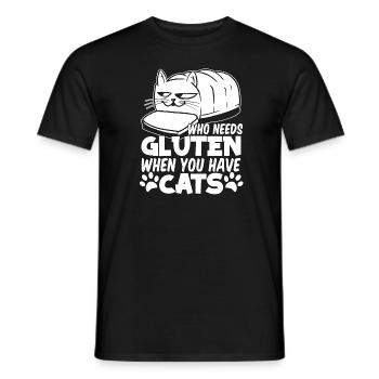 Gluten Free Cat - Men's T-Shirt - black - Front - AI Model Male 178 light (178cm)