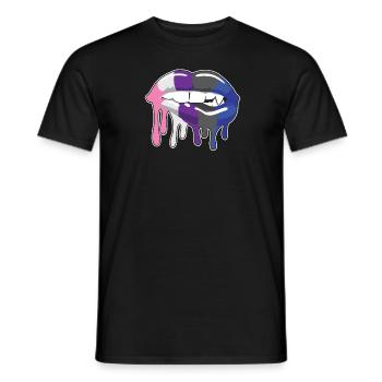 Genderfluid lips - Men's T-Shirt - black - Front - AI Model Male 178 light (178cm)