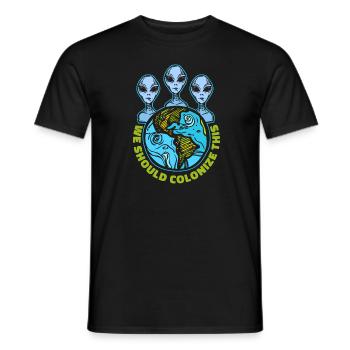 Weltraum Weltall Ausländer Weltraumkolonisation - Männer T-Shirt - Schwarz - Vorne - AI Model Male 178 light (178cm)