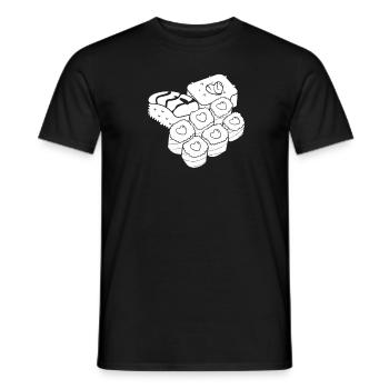 Sushi Liebe - Männer T-Shirt - Schwarz - Vorne - AI Model Male 178 light (178cm)