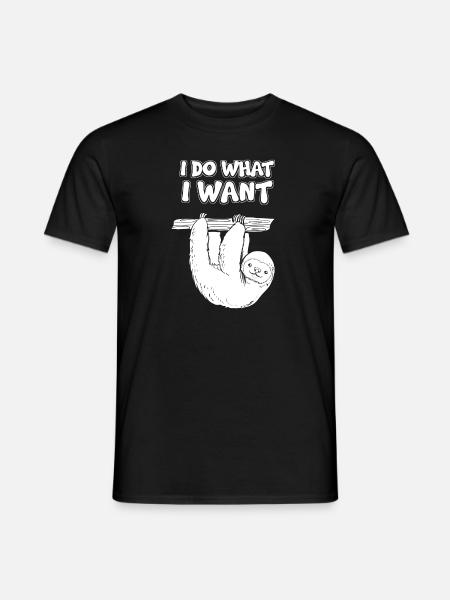 Mir Doch Egal Faultier - Männer T-Shirt - Schwarz