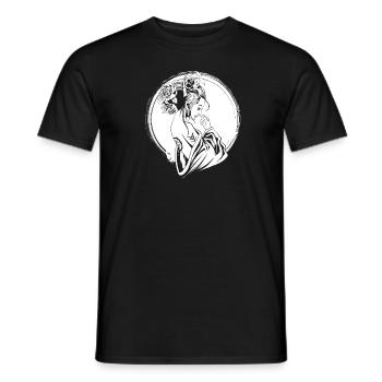 Geisha Blumen - Männer T-Shirt - Schwarz - Vorne - AI Model Male 178 light (178cm)