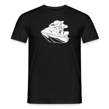 Jet Ski Hai - Männer T-Shirt - Schwarz - Vorne - AI Model Male 178 light (178cm)