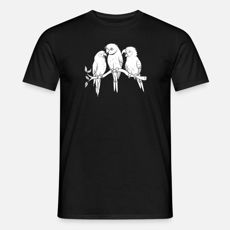 Papagei Zweig - Männer T-Shirt - Schwarz