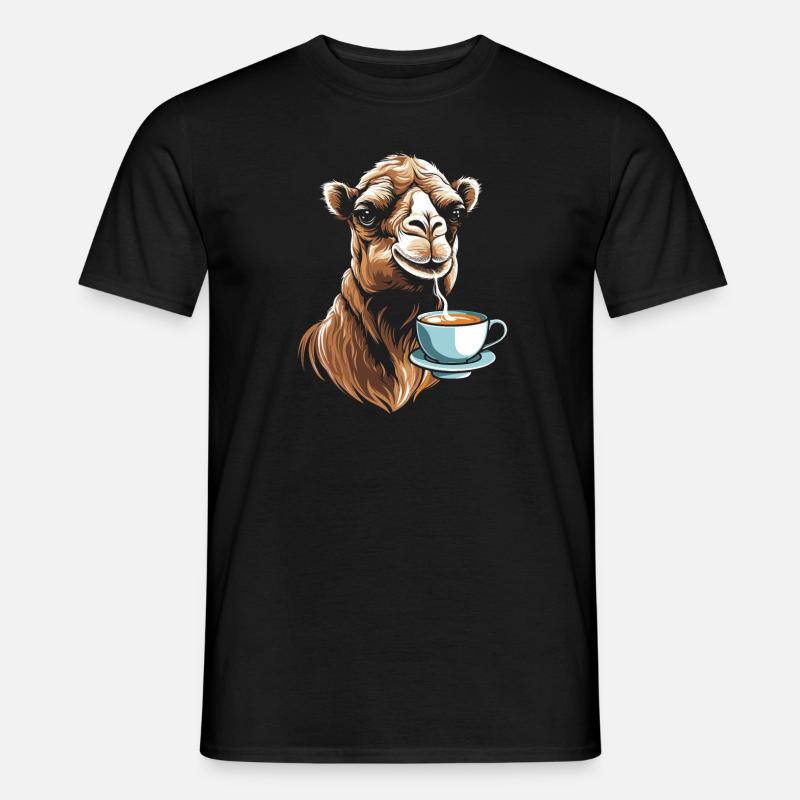 Kamel Kaffee - Männer T-Shirt - Schwarz