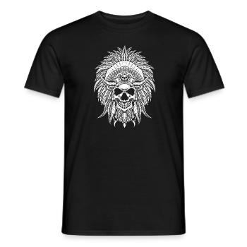 Indigenous Skull Skull - Men's T-Shirt - black - Front - AI Model Male 178 light (178cm)