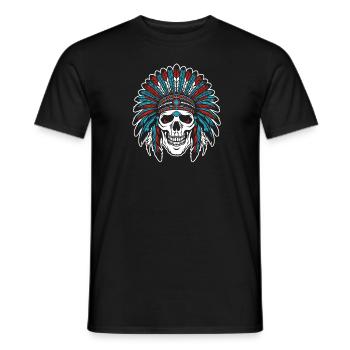 Indigenous Skull Skull - Men's T-Shirt - black - Front - AI Model Male 178 light (178cm)