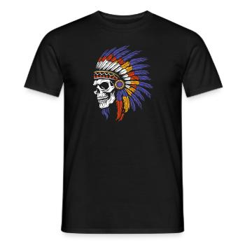 Indigenous Skull and Crossbones - Men's T-Shirt - black - Front - AI Model Male 178 light (178cm)