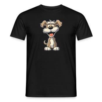 Schnauzer Hund Lächelnd - Männer T-Shirt - Schwarz - Vorne - AI Model Male 178 light (178cm)