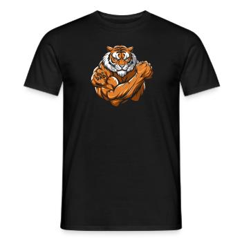Tiger I Love Dad - Men's T-Shirt - black - Front - AI Model Male 178 light (178cm)