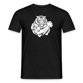 Tiger Biceps Tattoo I Love Mom - Men's T-Shirt - black - Front - AI Model Male 178 light (178cm)