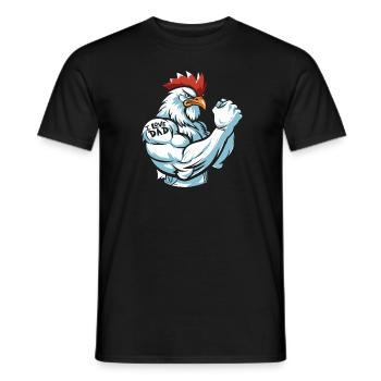 Poule de poulet que j’aime papa - T-shirt homme - noir - Devant - AI Model Male 178 light (178cm)