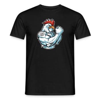 Chicken Hen Biceps Tattoo I Love Mom - Men's T-Shirt - black - Front - AI Model Male 178 light (178cm)