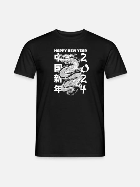 Jahr Des Drachen 2024 - Männer T-Shirt - Schwarz