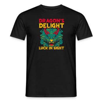 Année du Dragon 2024 - T-shirt homme - noir - Devant - AI Model Male 178 light (178cm)