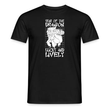 Année du Dragon 2024 - T-shirt homme - noir - Devant - AI Model Male 178 light (178cm)