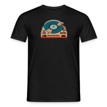 Vinyl Record Collector - Men's T-Shirt - black - Front - AI Model Male 178 light (178cm)
