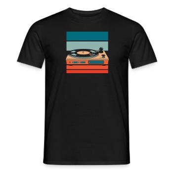 Vinyl Record Collector - Men's T-Shirt - black - Front - AI Model Male 178 light (178cm)