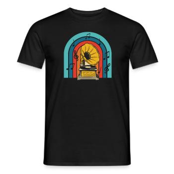 Vinyl Record Collector - Men's T-Shirt - black - Front - AI Model Male 178 light (178cm)