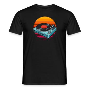Vinyl Record Collector - Men's T-Shirt - black - Front - AI Model Male 178 light (178cm)