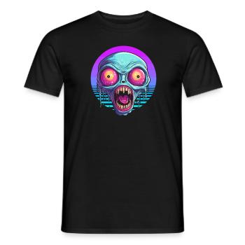 Alien Außerirdischer - Männer T-Shirt - Schwarz - Vorne - AI Model Male 178 light (178cm)