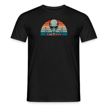Alien Außerirdischer - Männer T-Shirt - Schwarz - Vorne - AI Model Male 178 light (178cm)