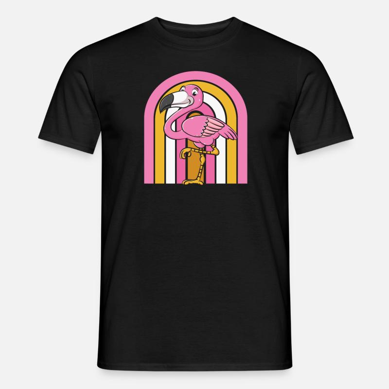 Flamingo - Männer T-Shirt - Schwarz