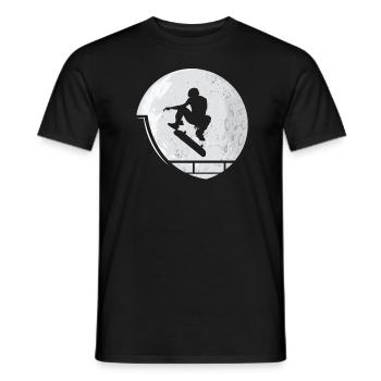 Skateboard Skater Mond - Männer T-Shirt - Schwarz - Vorne - AI Model Male 178 light (178cm)