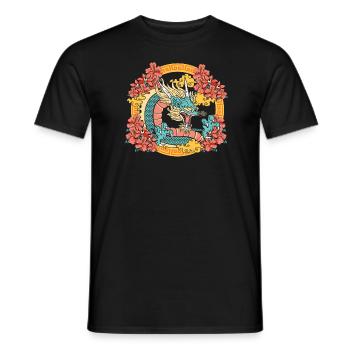 Année du Dragon 2024 - T-shirt homme - noir - Devant - AI Model Male 178 light (178cm)