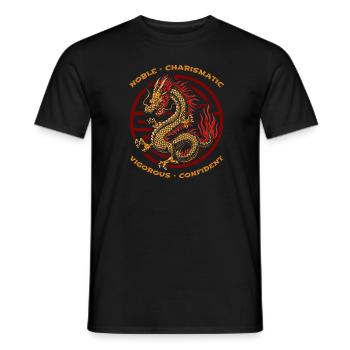 Jahr Des Drachen 2024 - Männer T-Shirt - Schwarz - Vorne - AI Model Male 178 light (178cm)