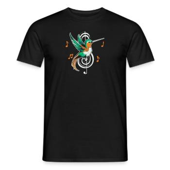Note de musique Colibri - T-shirt homme - noir - Devant - AI Model Male 178 light (178cm)