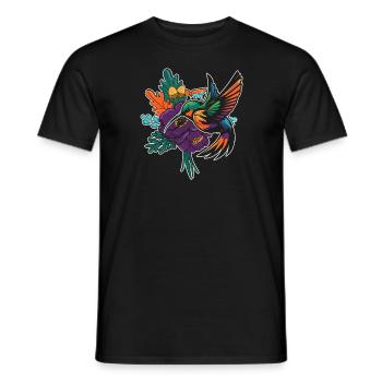 Hummingbird Flower Bird - Men's T-Shirt - black - Front - AI Model Male 178 light (178cm)