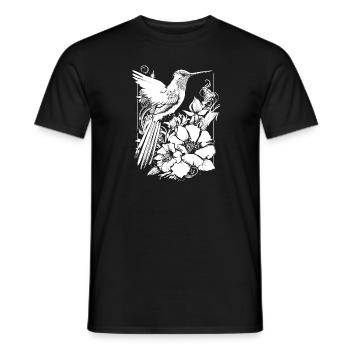 Kolibri Blumen Blumenvogel - Männer T-Shirt - Schwarz - Vorne - AI Model Male 178 light (178cm)