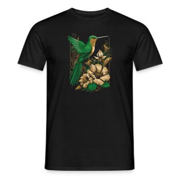 Kolibri Blumen Blumenvogel - Männer T-Shirt - Schwarz - Vorne - AI Model Male 178 light (178cm)