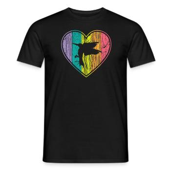 Kolibri Herz Regenbogenherz - Männer T-Shirt - Schwarz - Vorne - AI Model Male 178 light (178cm)