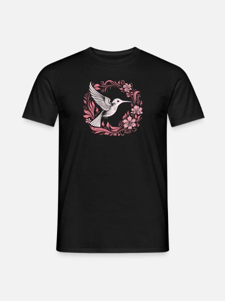 Fleurs de colibri - T-shirt homme - noir