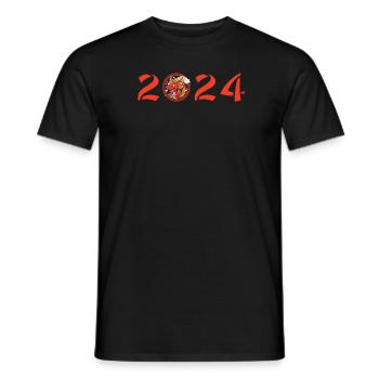 Année du Dragon 2024 - T-shirt homme - noir - Devant - AI Model Male 178 light (178cm)