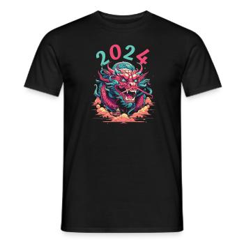 Année du Dragon 2024 - T-shirt homme - noir - Devant - AI Model Male 178 light (178cm)