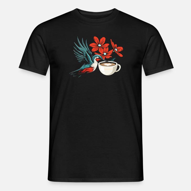 Kolibri Kaffee - Männer T-Shirt - Schwarz