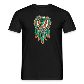 Hummingbird Dreamcatcher Bird - Men's T-Shirt - black - Front - AI Model Male 178 light (178cm)
