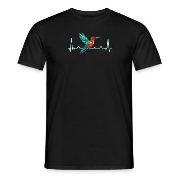 Hummingbird ECG ECG Heartbeat - Men's T-Shirt - black - Front - AI Model Male 178 light (178cm)