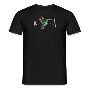 Hummingbird ECG ECG Heartbeat - Men's T-Shirt - black - Front - AI Model Male 178 light (178cm)