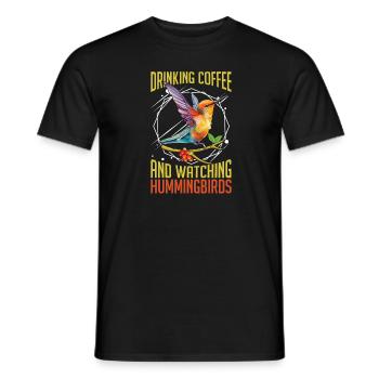 Hummingbird Coffee Bird - Men's T-Shirt - black - Front - AI Model Male 178 light (178cm)
