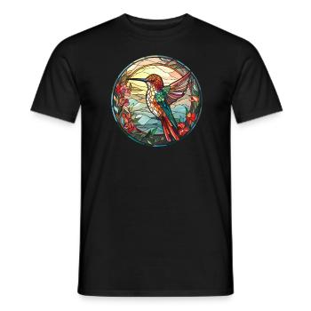 Kolibri Buntglas - Männer T-Shirt - Schwarz - Vorne - AI Model Male 178 light (178cm)